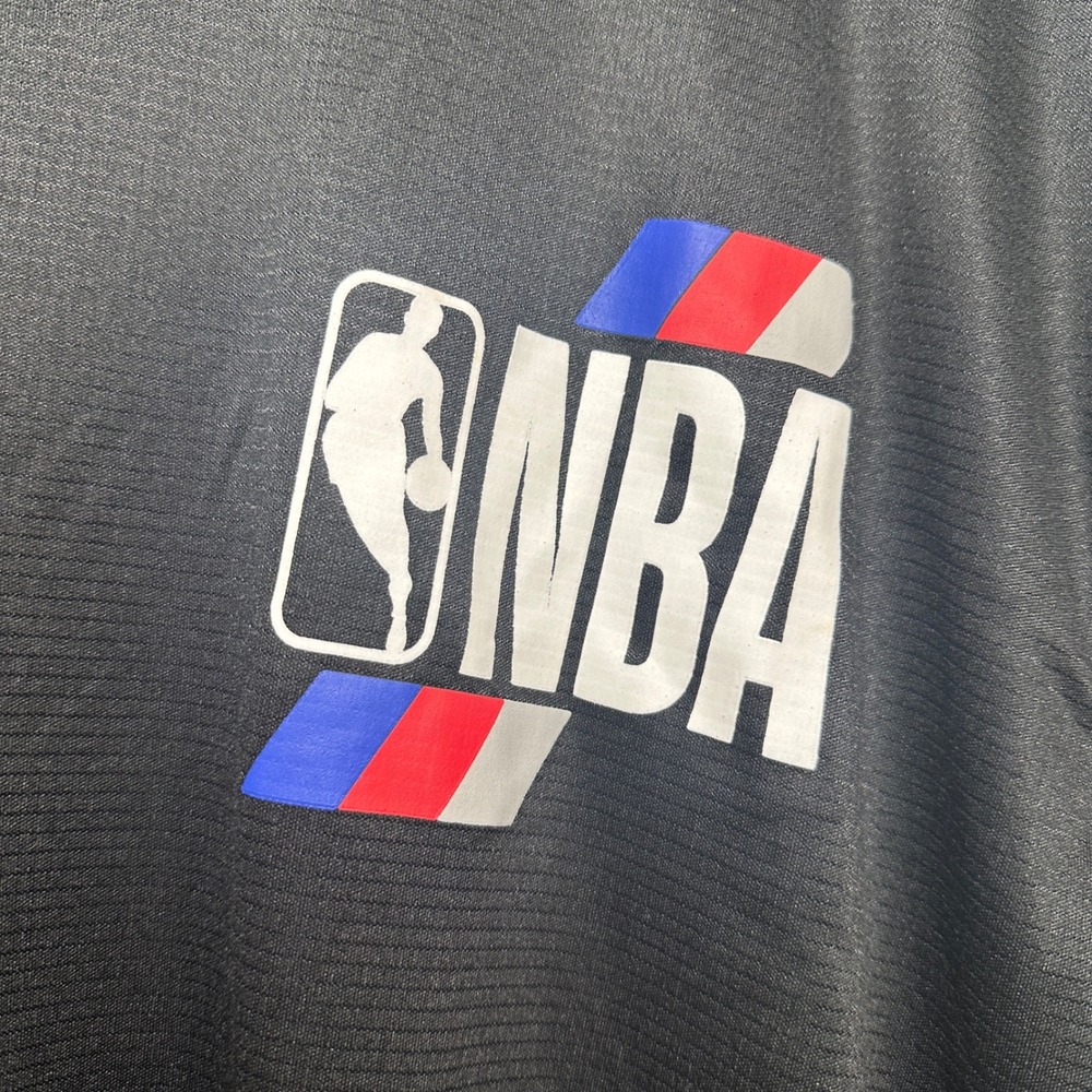 NBA Basketball Mens 2X Black Textured Mesh Performance Graphic T-Shirt Logo